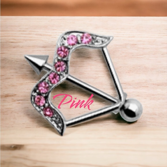 A Pair of Body Accent Nipple Barbell Bow & Arrow - Picture 2 of 7